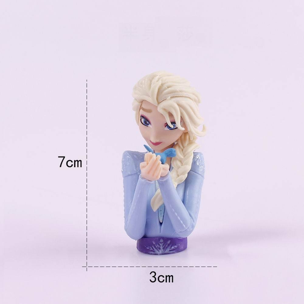 DISNEY Mô Hình Công Chúa Elsa 7cm Trang Trí Bánh Kem Bằng Pvc
