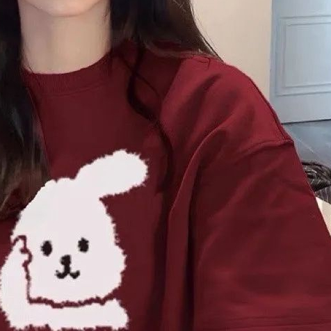 Jiashucheng Áo Thun Tay Ngắn Dáng Rộng In Hình Thỏ Phong Cách Đường Phố Cho Nữ