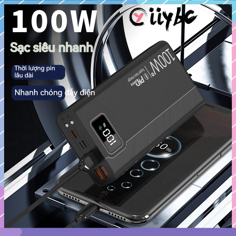 Sạc Dự Phòng 100W 30000 / 40000 / 5000Mah Công Suất Cao Hai Chiều Đa Năng Cho Samsung / Xiaomi / oppo / vivo