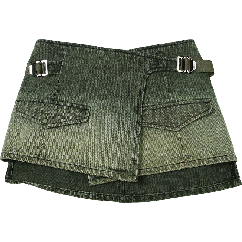 Maomao GO Chân Váy Denim Chữ A Lưng Cao Phong Cách Retro Mỹ Quyến Rũ Dễ Phối Đồ Cho Nữ | BigBuy360 - bigbuy360.vn