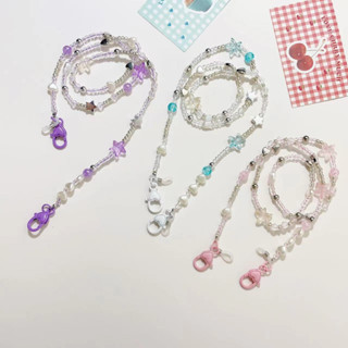 Dây Xích Đeo Mắt Kính Xỏ Hạt Acrylic Màu Kẹo Hình Ngôi Sao Trái Tim Phong Cách Dongdaemun Phong Cách Hàn Quốc Kiểu Mới
