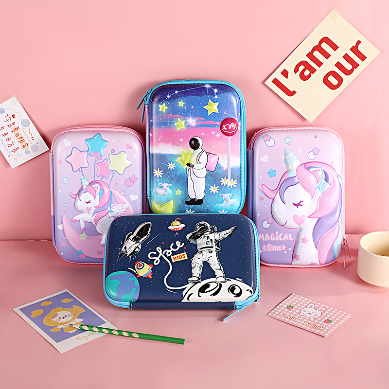 Túi Đựng Bút EVA Chống Thấm Nước Họa Tiết Kỳ Lân Hoạt Hình 3D Thời Trang Mùa Hè 2023