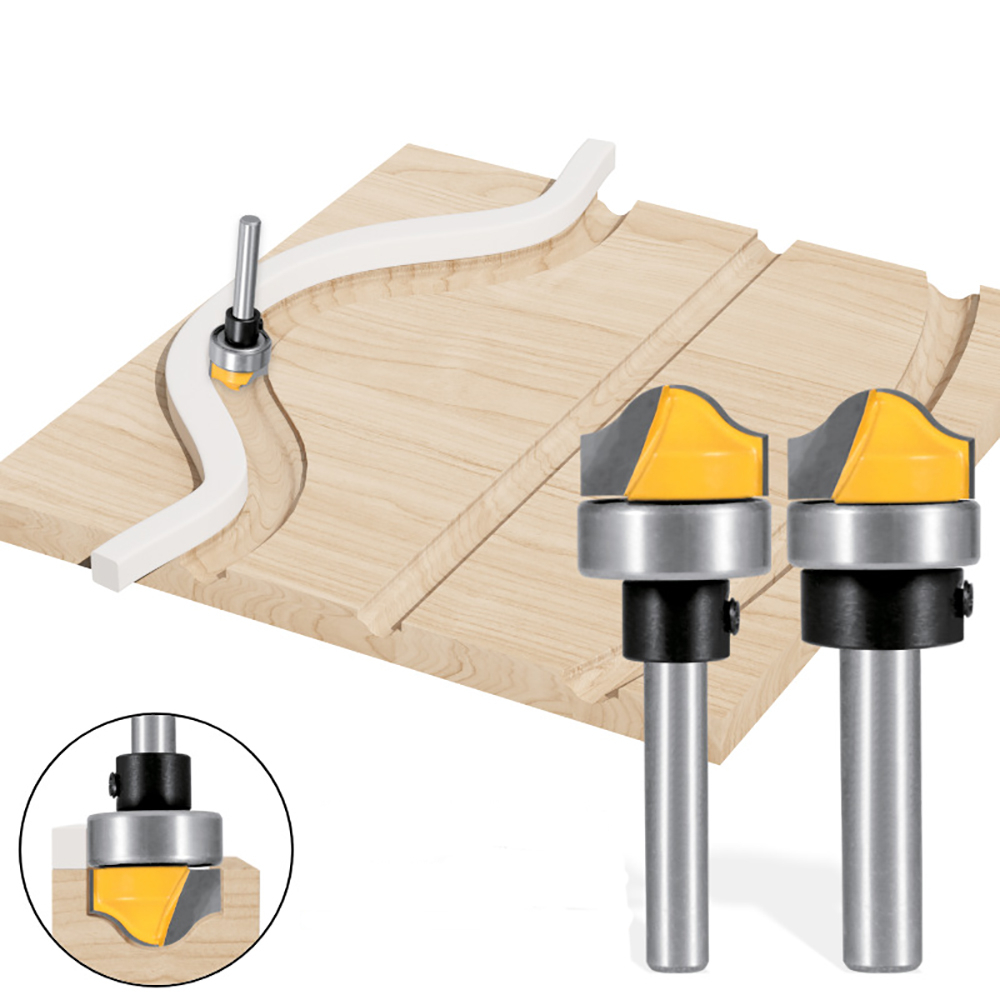 BERT🇻🇳｜1/4 Inch Mũi phay alu soi gỗ cnc quả đào tròn lưỡi phay rãnh dao cầu