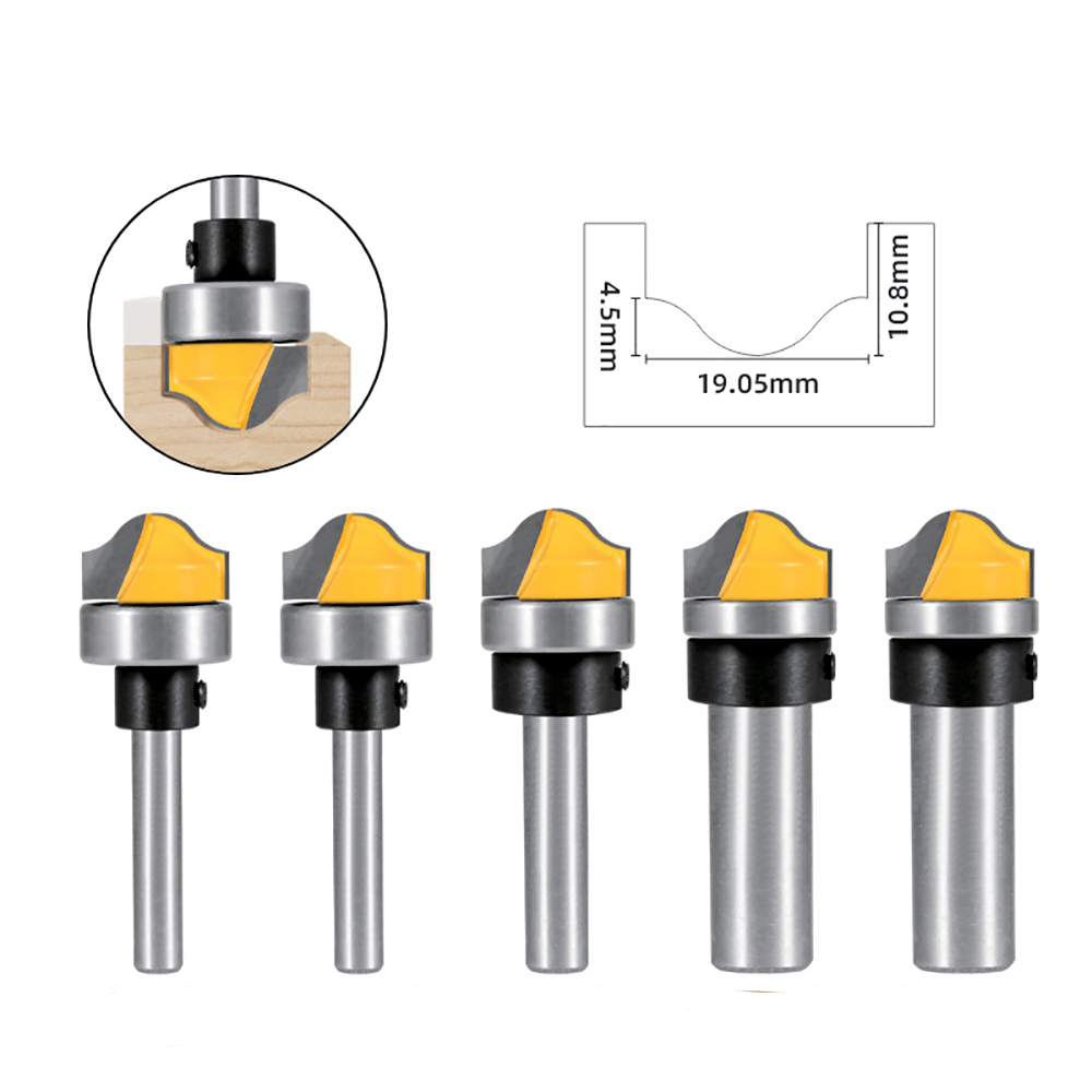 BERT🇻🇳｜1/4 Inch Mũi phay alu soi gỗ cnc quả đào tròn lưỡi phay rãnh dao cầu