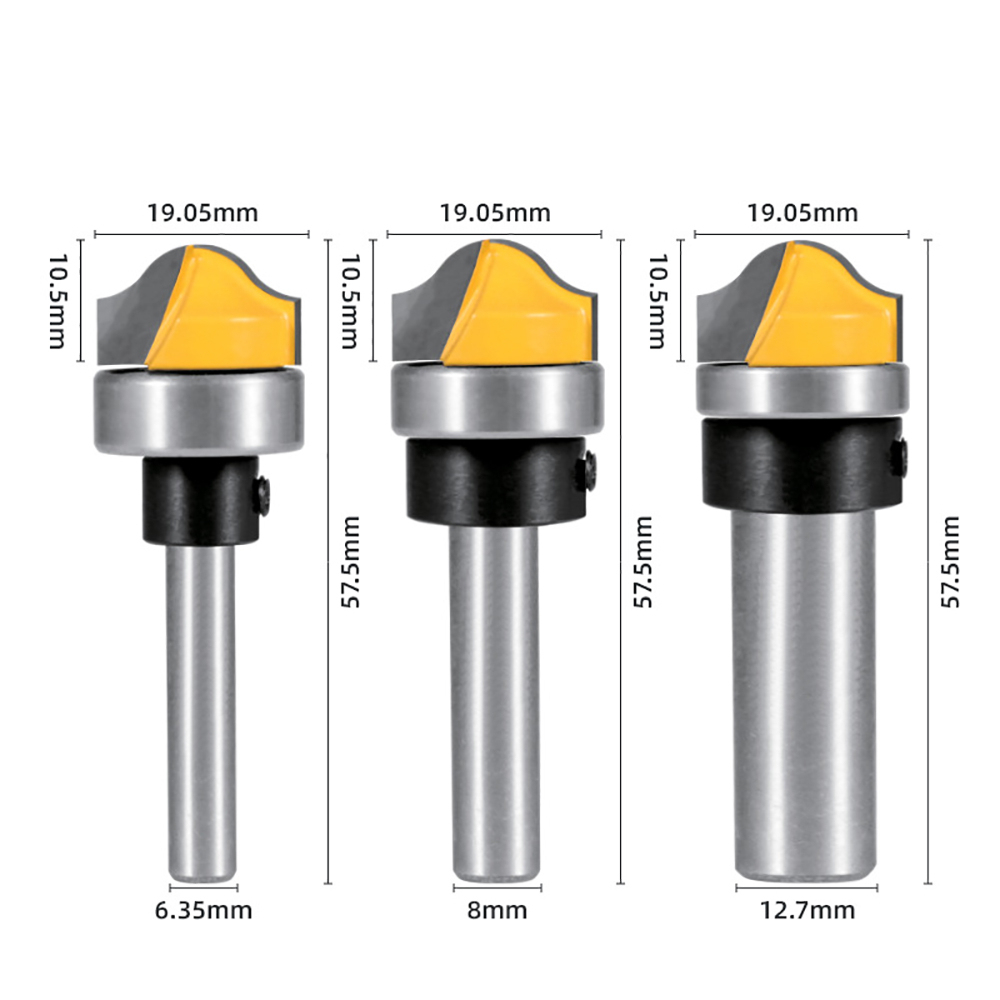 BERT🇻🇳｜1/4 Inch Mũi phay alu soi gỗ cnc quả đào tròn lưỡi phay rãnh dao cầu