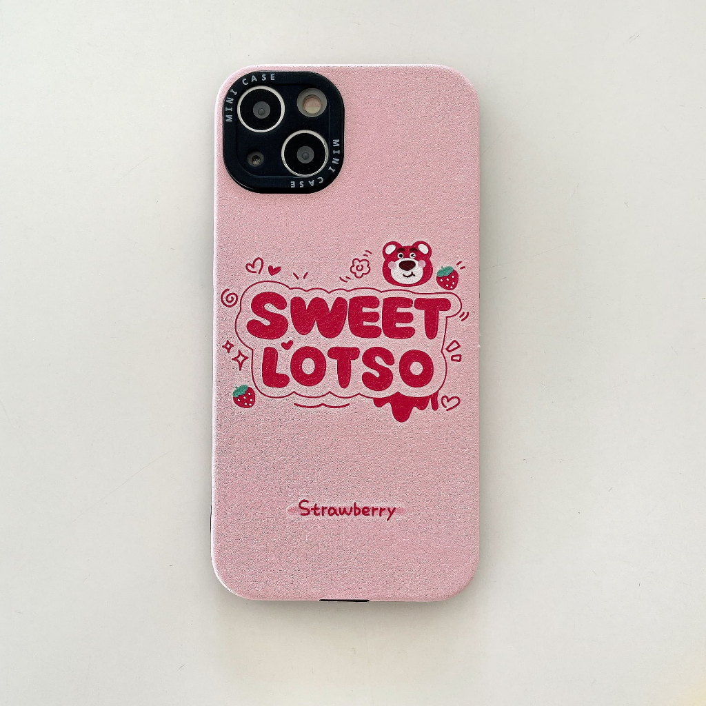 Ốp Điện Thoại Da Chống Sốc In Chữ Tiếng Anh Winne Và Lotso Cho iPhone 14 / 13 / 12 / 11