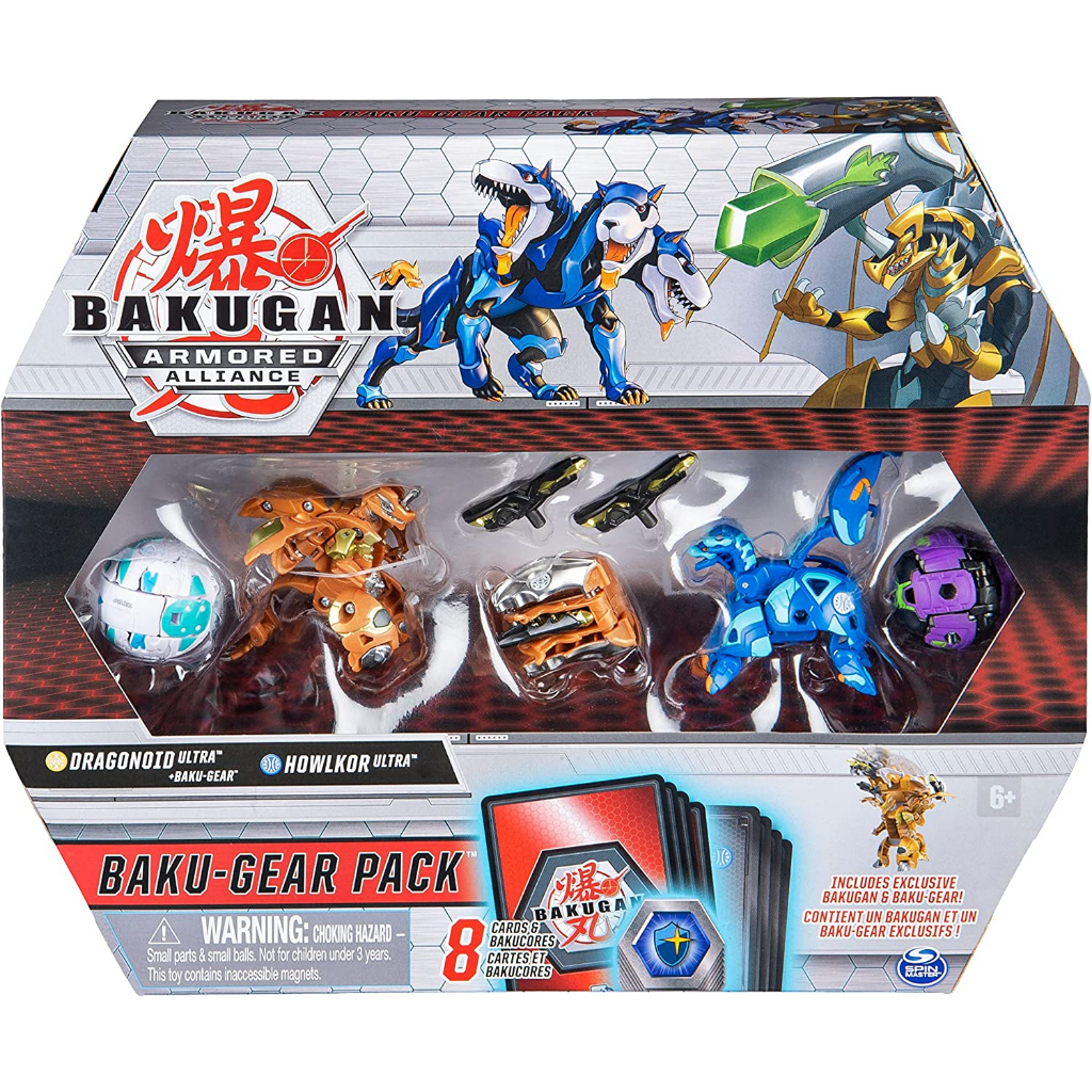 Bakugan Baku-Gear 4-Pack, Dragonoid Ultra With Baku-Gear And Howlkor Ultra, Collectible Action Figures Bakugan Baku-Gear Set 4 Mô Hình Rồng Siêu Nhẹ Baku-Gear And Howlkor Ultra