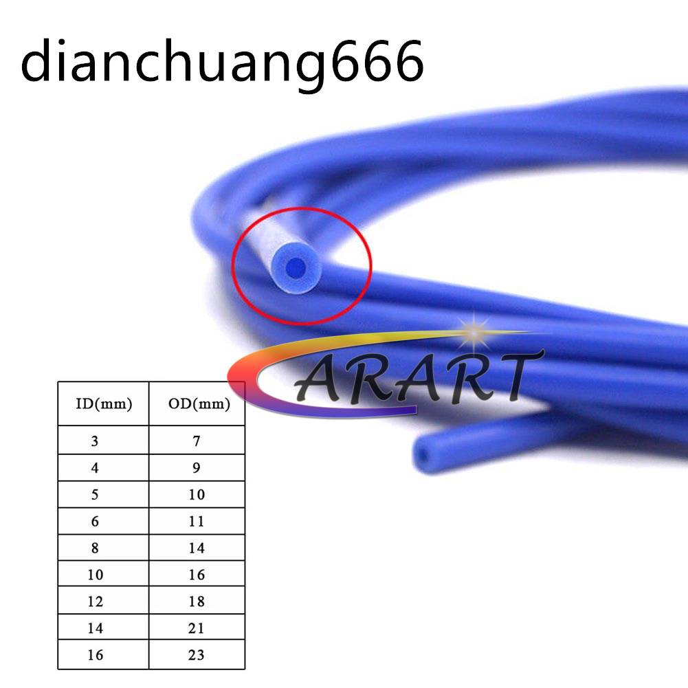 Ống Dẫn Dầu Silicon Hút Chân Không 1M Thay Thế Cho Xe Hơi 3 / 4 / 5 / 6 / 8 / 10 / 12 / 14 / 16mm Đen