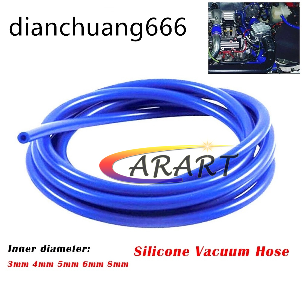 Ống Dẫn Dầu Silicon Hút Chân Không 1M Thay Thế Cho Xe Hơi 3 / 4 / 5 / 6 / 8 / 10 / 12 / 14 / 16mm Đen