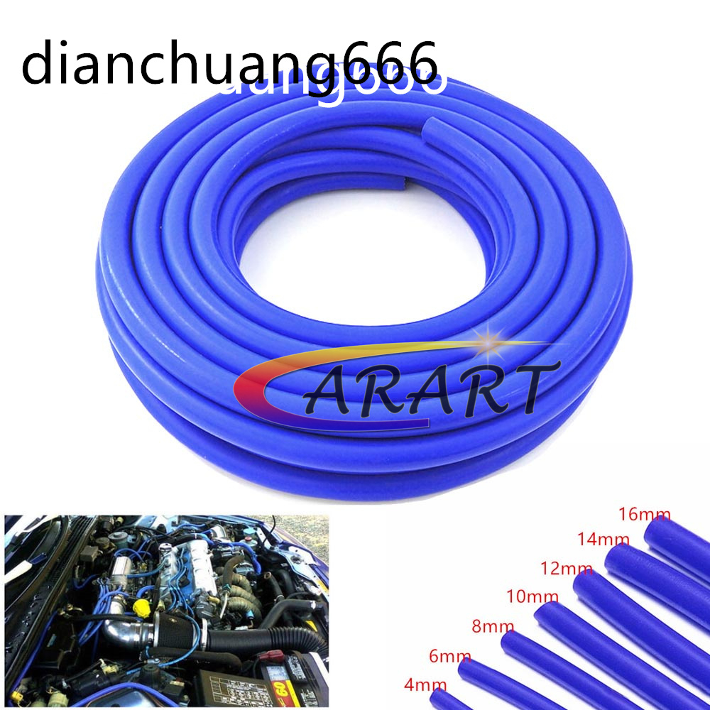 Ống Dẫn Dầu Silicon Hút Chân Không 1M Thay Thế Cho Xe Hơi 3 / 4 / 5 / 6 / 8 / 10 / 12 / 14 / 16mm Đen