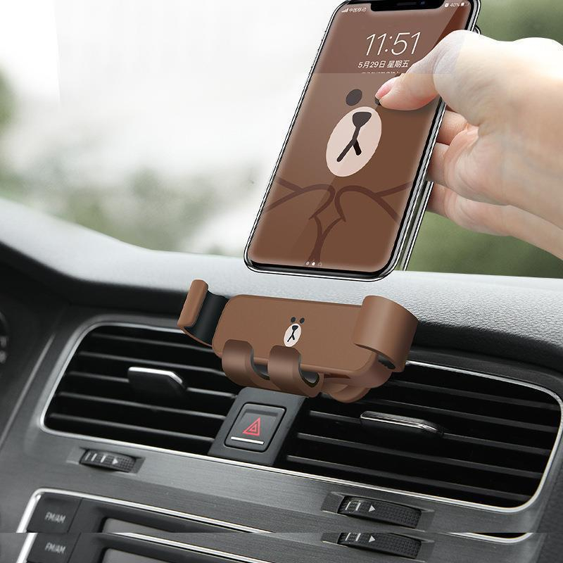 Line FRIENDS Giá Đỡ Điện Thoại Gắn Lỗ Thông Gió Xe Hơi Tiện Dụng