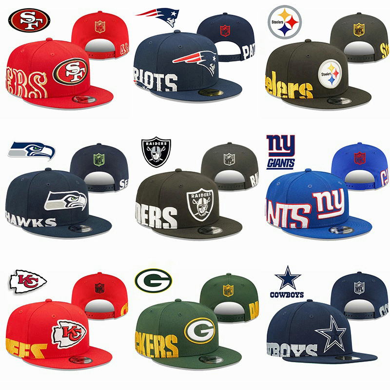 Mũ Lưỡi Trai Hip Hop Màu Trơn In Chữ NFL Teams Raiders 2023