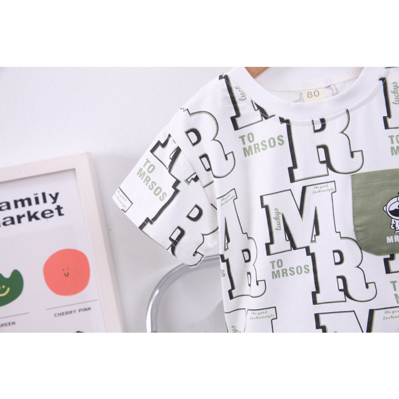 Set Áo Sơ Mi Kẻ Sọc In Hình Phi Hành Gia + Quần Short Thời Trang Cho Bé Trai 1-5 Tuổi