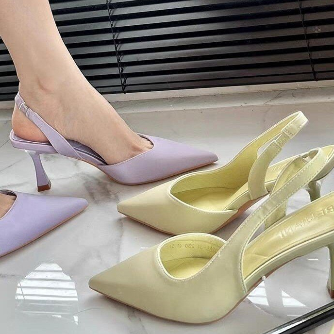 YAOLI  Giày Sandal Cao Gót Mũi Nhọn Thời Trang Mới Cho Nữ