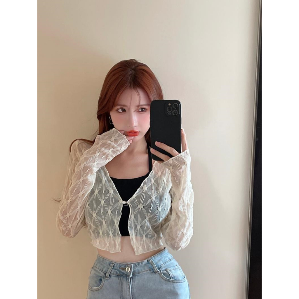 QADCOL Áo Cardigan Dệt Kim Tay Dài Chống Nắng Hai Mảnh Mùa Hè Ngọt Ngào Và Spicy Hàng Mới Dành Cho Bạn Nữ