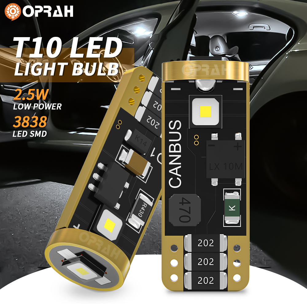 Bộ 2 Đèn LED T10 3838 3SMD Siêu Sáng Gắn Trần Xe Hơi Xe Máy