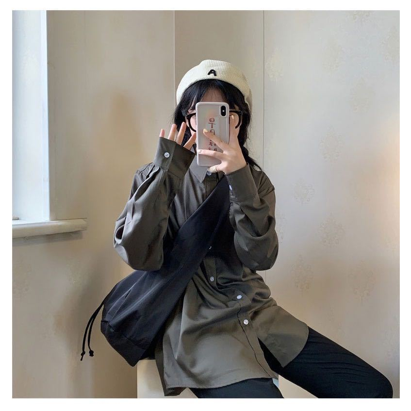 HT XIANSHENG Túi Xách Canvas Cỡ Lớn Màu Đen Phong Cách Harajuku Nhật Bản Cho Nữ