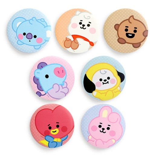 Gương Cầm Tay Bỏ Túi Hình BT21 Dễ Thương Cho Bé