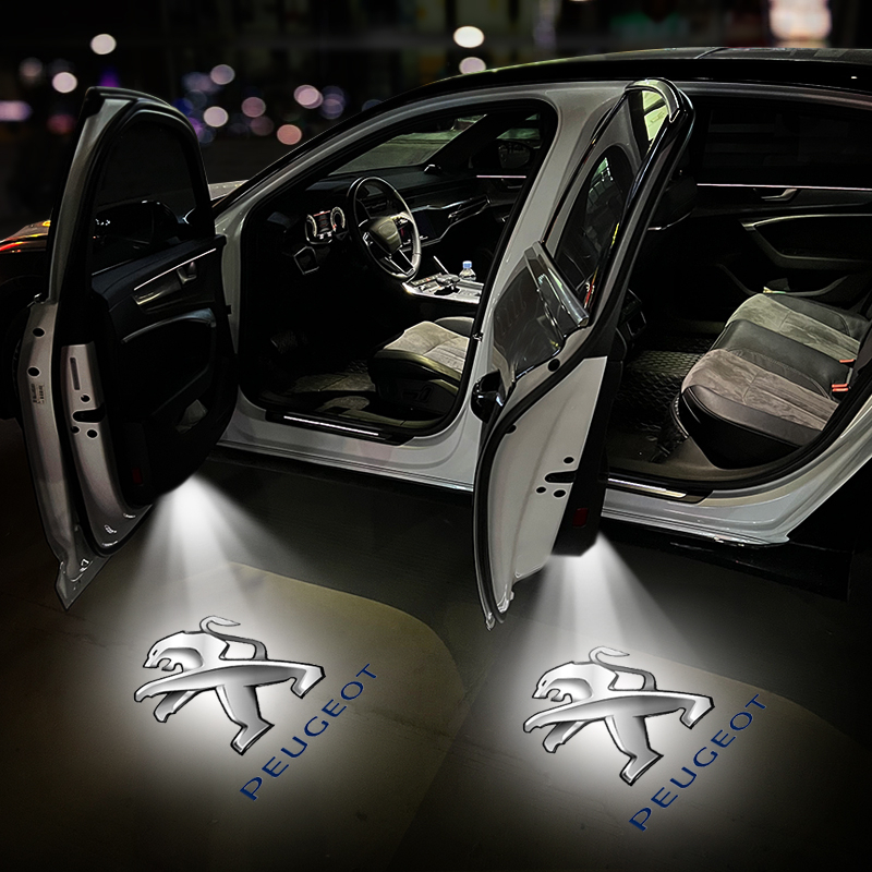 1 Đèn LED Chiếu Logo Không Dây Độ Nét Cao Cho Cửa Xe Hơi Peugeot 308 206 207 408 508 RCZ 208 3008 2008 4008