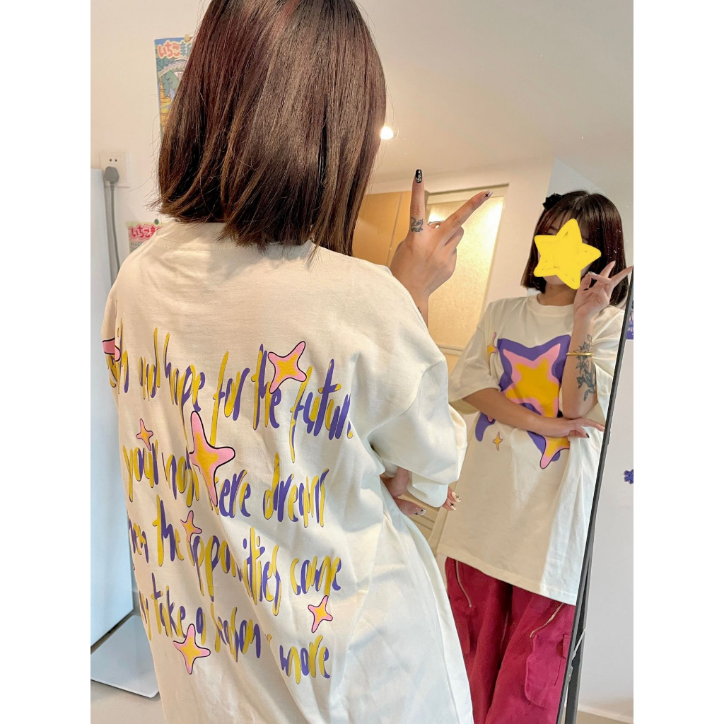 Ethelgirl Áo Thun Tay Ngắn Dáng Rộng In Họa Tiết Thời Trang Cho Nam Và Nữ