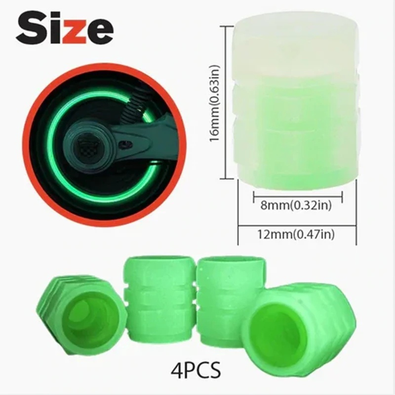 Nắp Van Bánh Xe Hơi / Xe Máy Bằng Nhựa Chống Bụi Có Đèn LED Phát Sáng Thông Dụng