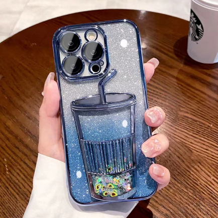 Ốp Điện Thoại Mềm Phối Kim Tuyến Nước Màu Gradient Cho iPhone 11 11promax 12 12Pro 13 13Pro 13promax 14 14Pro 14promax