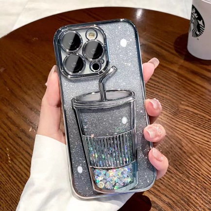 Ốp Điện Thoại Mềm Phối Kim Tuyến Nước Màu Gradient Cho iPhone 11 11promax 12 12Pro 13 13Pro 13promax 14 14Pro 14promax