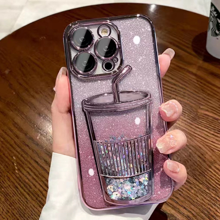 Ốp Điện Thoại Mềm Phối Kim Tuyến Nước Màu Gradient Cho iPhone 11 11promax 12 12Pro 13 13Pro 13promax 14 14Pro 14promax