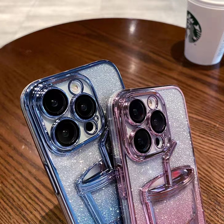 Ốp Điện Thoại Mềm Phối Kim Tuyến Nước Màu Gradient Cho iPhone 11 11promax 12 12Pro 13 13Pro 13promax 14 14Pro 14promax