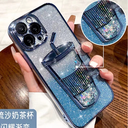 Ốp Điện Thoại Mềm Phối Kim Tuyến Nước Màu Gradient Cho iPhone 11 11promax 12 12Pro 13 13Pro 13promax 14 14Pro 14promax