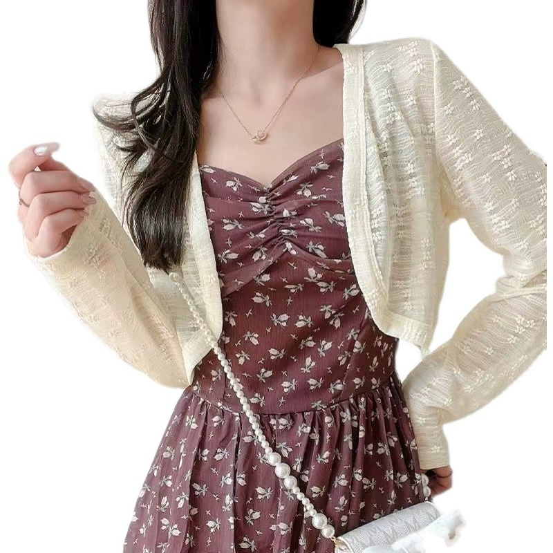 ZHELIHANGFEI Áo Khoác Cardigan Mỏng Tay Dài Chống Nắng Phong Cách Hàn Quốc Dễ Phối Đồ Phong Cách Mới