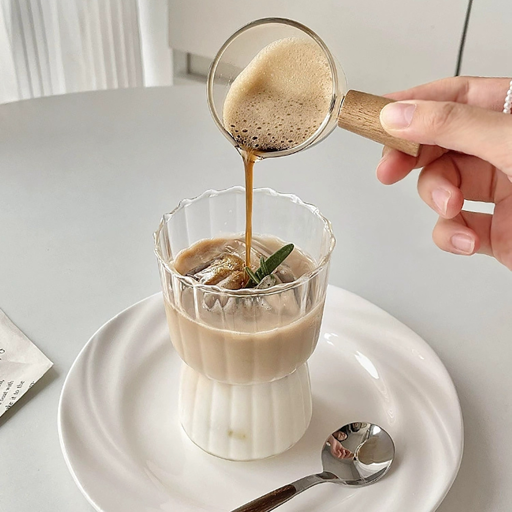 Cốc Uống Cà Phê / Sữa / Latte Bằng Thủy Tinh Trong Suốt Chịu Nhiệt Độ Cao