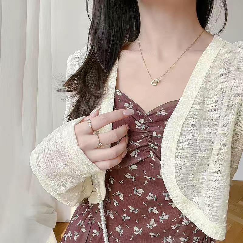 ZHELIHANGFEI Áo Khoác Cardigan Mỏng Tay Dài Chống Nắng Phong Cách Hàn Quốc Dễ Phối Đồ Phong Cách Mới
