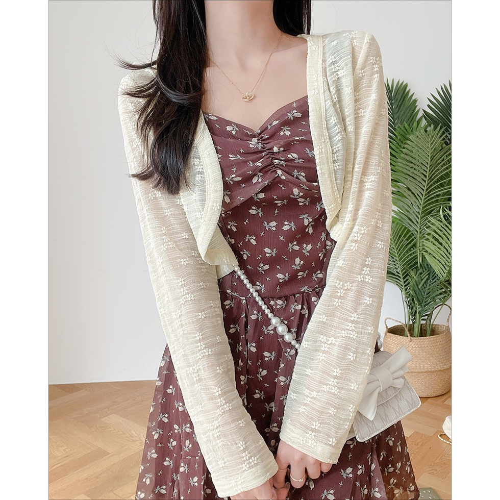 ZHELIHANGFEI Áo Khoác Cardigan Mỏng Tay Dài Chống Nắng Phong Cách Hàn Quốc Dễ Phối Đồ Phong Cách Mới