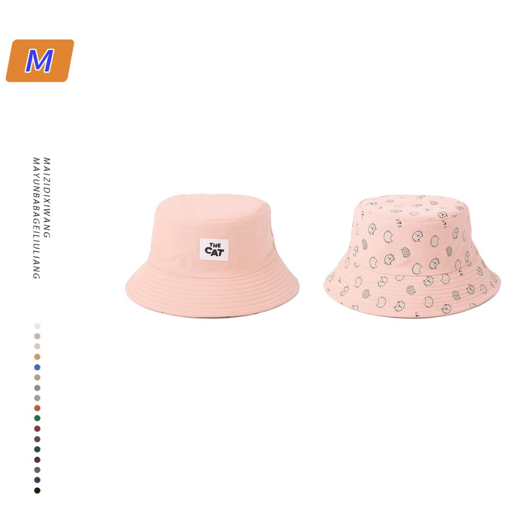 Nón Tai Bèo Hai Mặt In Họa Tiết Mèo Phong Cách Mới Dành Cho Nữ