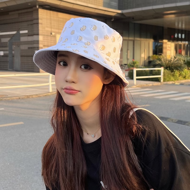 Nón Tai Bèo Hai Mặt In Họa Tiết Mèo Phong Cách Mới Dành Cho Nữ