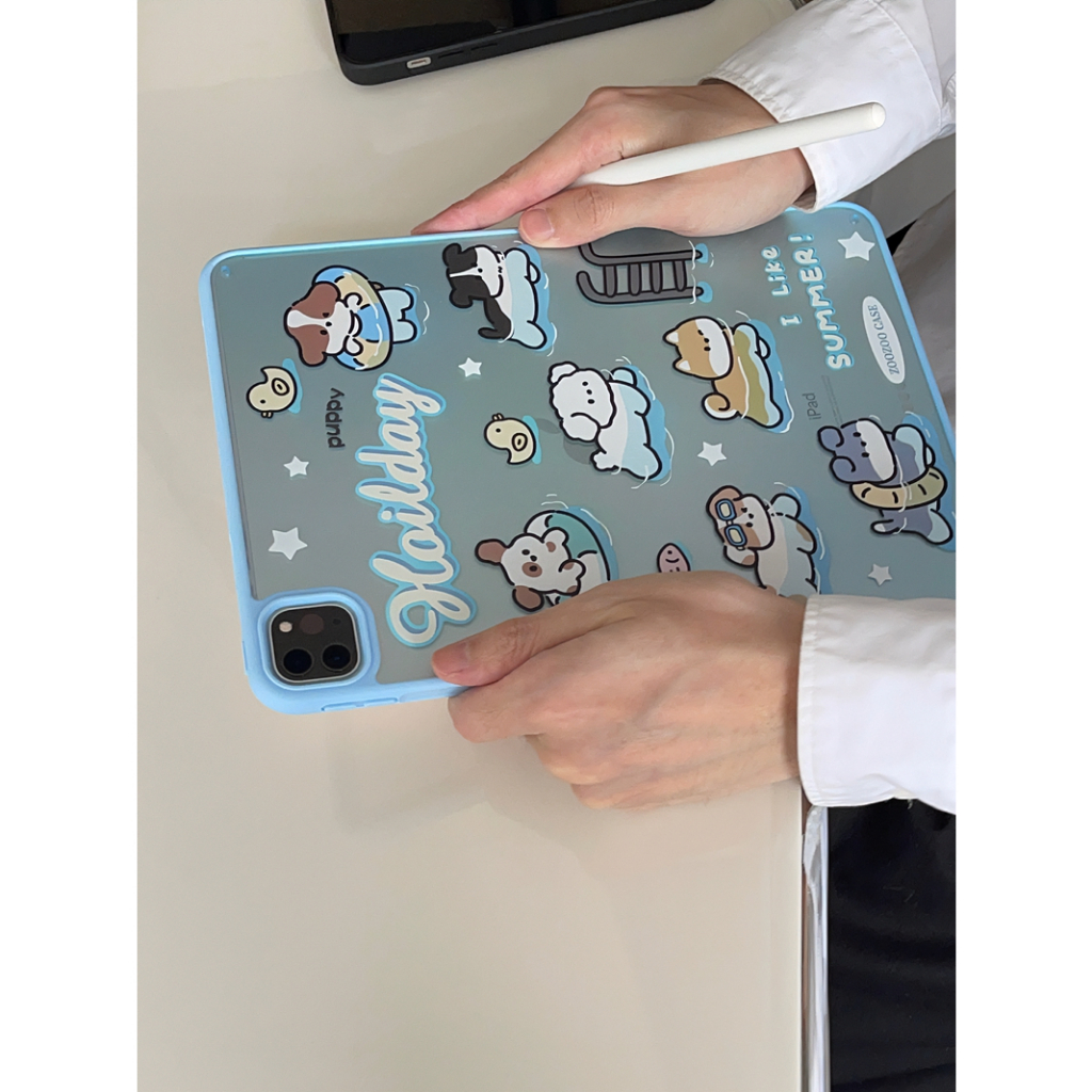 Ốp Máy Tính Bảng Bằng Acrylic Hình Chú Chó Hoạt Hình Cho iPad Pro 11 2021 2020 Air 4 Air 5 2022 Mini 6 2021 9th 8th 10.2 inch