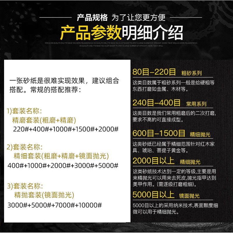 Bộ Giấy Nhám Đánh Bóng 60-2000 Chống Thấm Nước