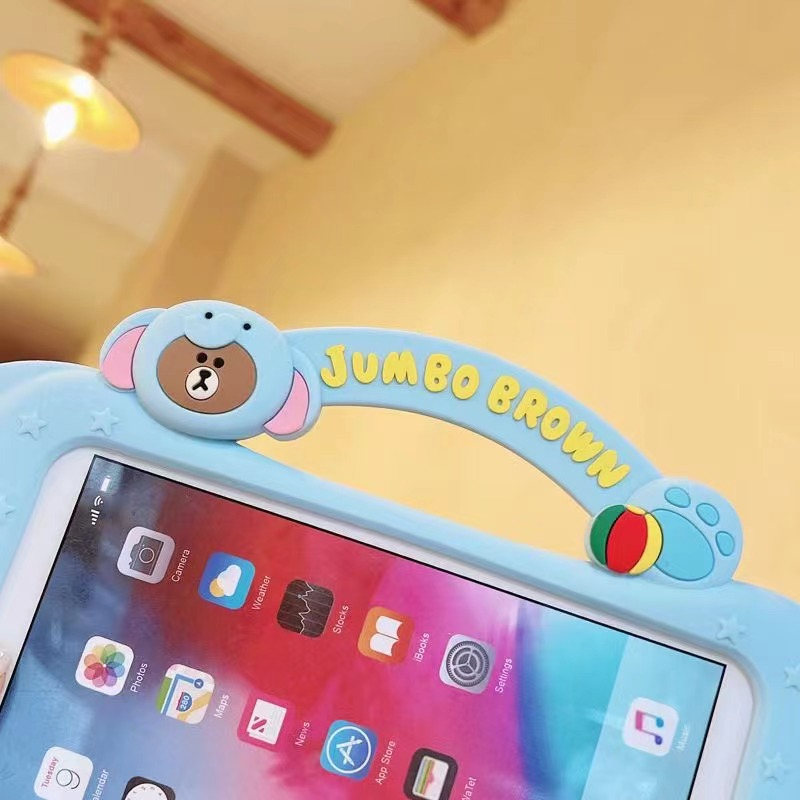 Bao Da Máy Tính Bảng Hình Gấu Nâu Cho IPad Air4 3 2 1 Pro 7.9 9.7 10.5 11 10.2 10.9 "Inch Mini 1 2 3 4 5 2017 / 2018 / 2019 / 2020