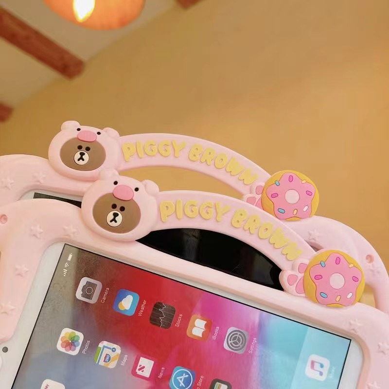 Bao Da Máy Tính Bảng Hình Gấu Nâu Cho IPad Air4 3 2 1 Pro 7.9 9.7 10.5 11 10.2 10.9 "Inch Mini 1 2 3 4 5 2017 / 2018 / 2019 / 2020