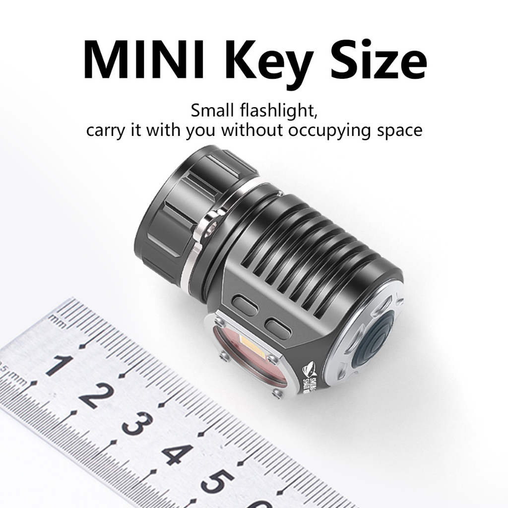 SmilingShark ES16 Đèn Pin Mini Móc Khóa Siêu Sáng 7 Chế Độ Có Nam Châm Sạc Cho Ourdoor Campingn Đi Bộ Đường Dài Runing
