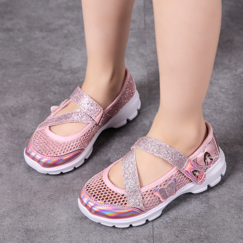 Giày Mùa Hè Đế Mềm Chống Trượt Thoáng Khí Thoải Mái Có size 26-36 Thời Trang Hàn Quốc Cho Bé Gái
