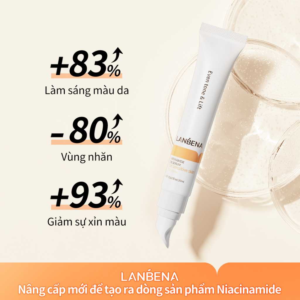 Kem Dưỡng Mắt Lanbena Niacinamide Làm Sáng Quầng Giảm Thâm Mắt Bọng Làm Săn Chắc Serum Dưỡng Da Vùng Mắt (20ml) | BigBuy360 - bigbuy360.vn