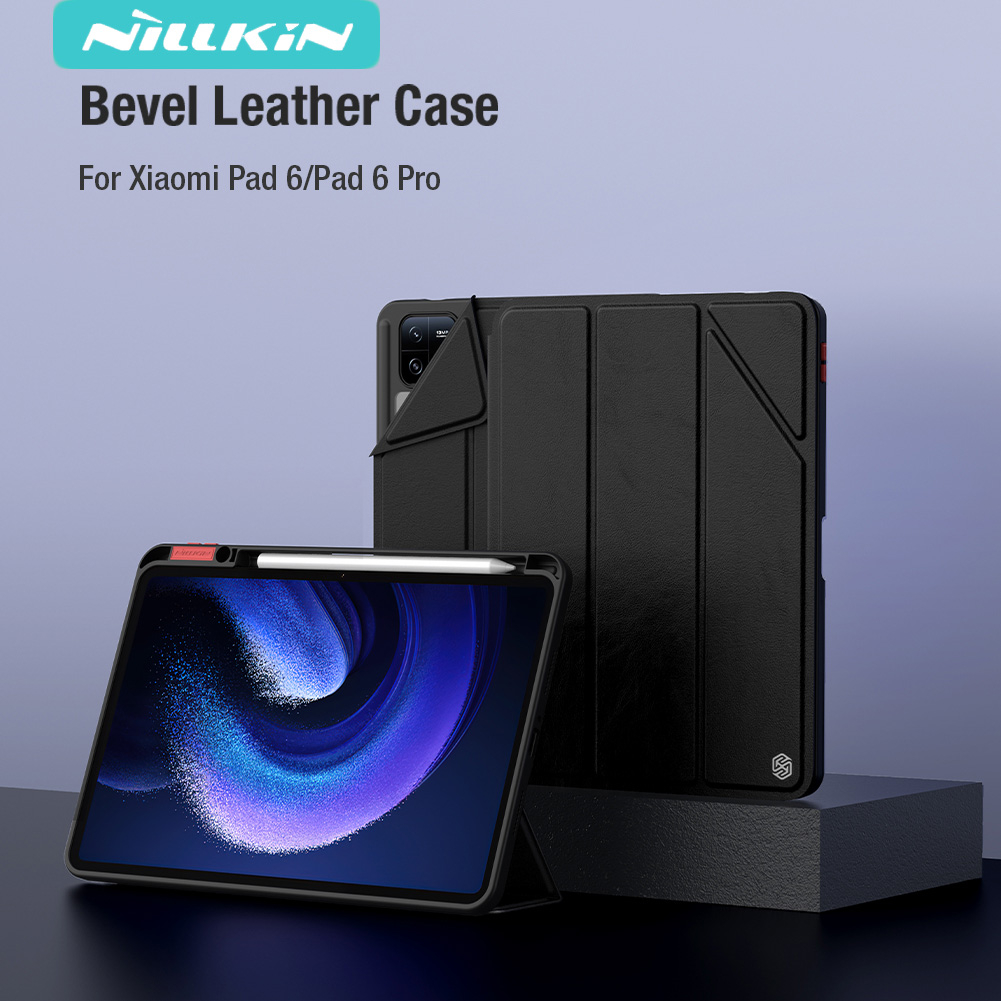 Ốp Máy Tính Bảng Nillkin Bằng Da Nắp Gập Có Ngăn Đựng Bút Chì Cho Xiaomi Mi Pad 6 / 6 Pro
