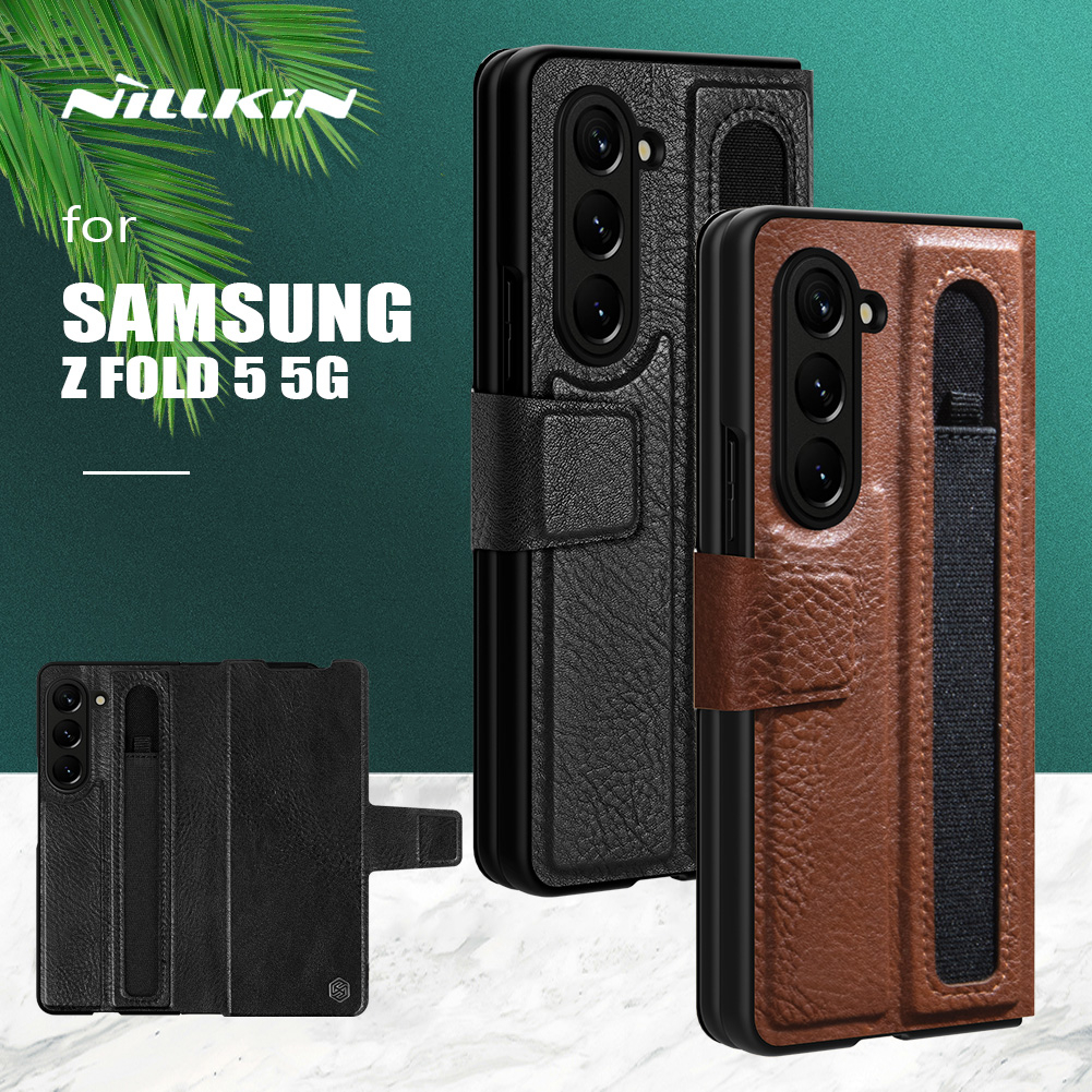 Dành Cho Samsung Galaxy Z Fold 5 5G Ốp Lưng Nillkin Aoge Full Cover Bao Da Sang Trọng Khe Cắm Bút Ki