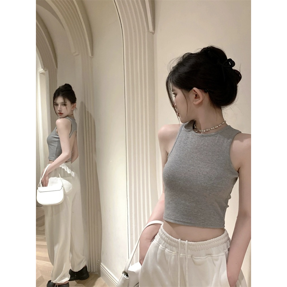 Áo Hai Dây Ngắn Dáng Ôm Gợi Cảm Hợp Thời Trang Mùa Hè Cho Bạn Gái Áo Croptop nữ