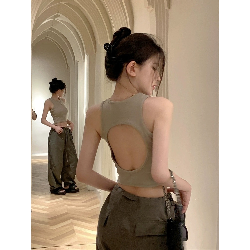 Áo Hai Dây Ngắn Dáng Ôm Gợi Cảm Hợp Thời Trang Mùa Hè Cho Bạn Gái Áo Croptop nữ