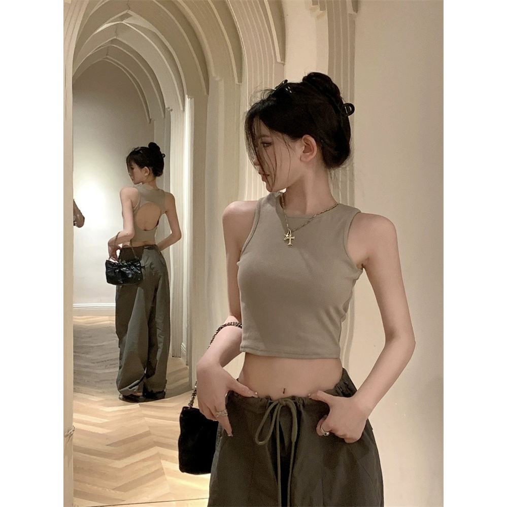 Áo Hai Dây Ngắn Dáng Ôm Gợi Cảm Hợp Thời Trang Mùa Hè Cho Bạn Gái Áo Croptop nữ