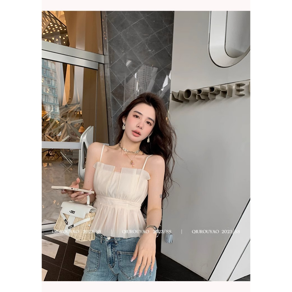 Áo Hai Dây Mỏng Mùa Hè 2023 Phong Cách Mới Cho Nữ