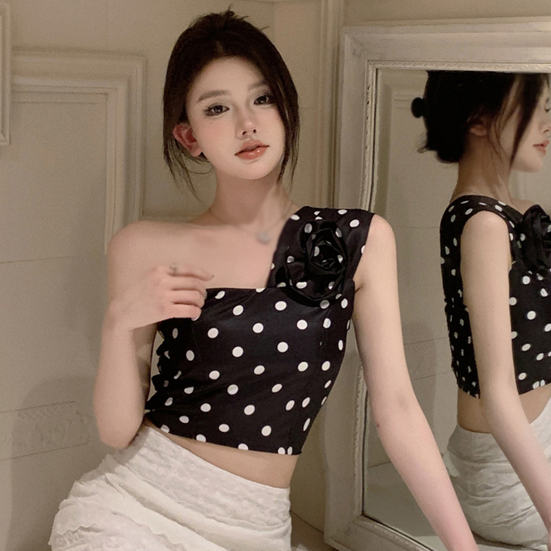 Áo Croptop Sát Nách Hoạ Tiết Hoa 3D Phong Cách Retro